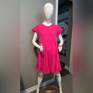 Jcrew Pink Tiered Dress in Broken-in Jersey AX974 Size M